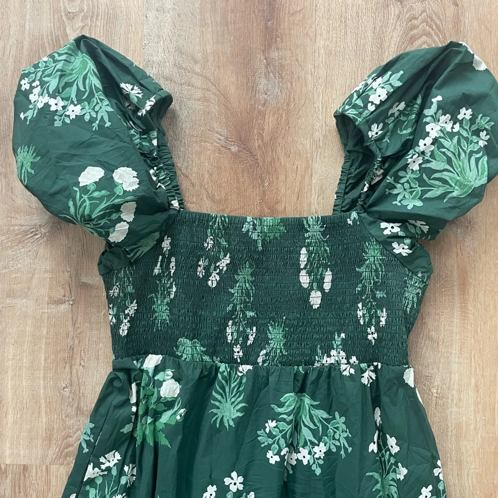 Tuckernuck Viridian Stamped Bouquets Gabrielle Dress - Picture 6 of 11